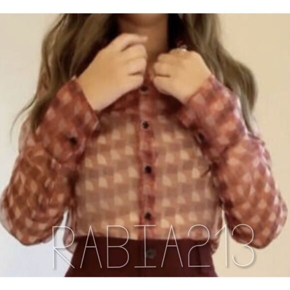 ZARA PRINTED ORGANZA BLOUSE - Picture 3 of 7